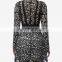 top sale black and white long lace sleeve short cloth jumpsuit for spring