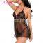 Wholesale Zealous Black Deep V Neckline Women Sexy Lingerie