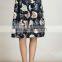 polyester fabric cute cat animal printed high waist fancy skirt designs plus size women dress 2016