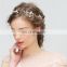 Amelie Regal Bridal Bridesmaid Tiara Headband Rose Porcelain Blossom Rhinestone Chain Opal Hair Vine Hair Pin Accessory