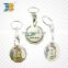 wholesales cheap custom soft enamel round metal trolley coin keychain