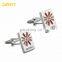Custom Sliver Plated Metal Dead Skull Enamel Cufflink for Men