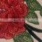 Red Flower Patch Embroidery Design For Dress