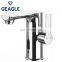 Deck mounted single hole hot cold sensor faucet