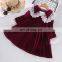2020 autumn children's girls red lace dress