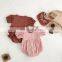 0-3Yrs Baby Girls Clothes Puff Sleeve Baby Girls Bodysuits Embroidery Infant Girls Jumpsuits Summer Baby Bodysuit With Bibs