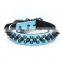 Amazon Hot Sale Bullet-Shaped PU Rivet Decorate Leather Pet Collar Dog Collar