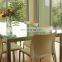 Factory price rectangle tempered glass dining  table top polished edge for factory price