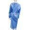 aami surgical antistatic level 2 sms non woven disposable blue dustproof full body isolation gown with elastic cuff