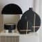 Oblate Round Fashion Modern Minimalism Creative Black White Ceramic Vase For Indoor Decor