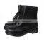 Frosted woman lace up martin boots low heel platform ankle rain boots