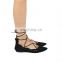 ladies high quality flat pointed toe design lace up sandals shoes women office shoe