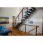 Modern Indoor Small Space Stairs Stainless Steel Wooden Straight Staircases