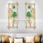 Wall Decor New Display Gold House Iron Interior Modern Living Room Frame Art Hanging Flower Metal Home Wall Sticker Decoration