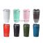 Portable Travel Coffee Mugs customized logo service Stainless Steel Insulated Coffee Mug Cup With Silicone Cup Holder And Lid