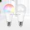 HUAYI Wholesale Price Colorful Dimmable Remote Control E27 7W RGB Led Smart Bulb Light