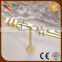 Matt gold finished top quality curtain rod with square finials