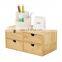 Multifunction Bamboo Table Top Storage Box Mini Drawer Office File Storage Dressing Table Organizer With Multiple Functions