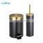 Black &Gold Vintage Bathroom Accessories Trash Can Peadal Bin Toothbrush Holder Set Metal