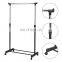 Double pole clothes hanger movable clothes hanger simple clothes hanger telescopic floor drying rack