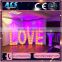 ACS lovely colorful acrylic led giant love letter
