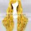 High Quality 80cm Long Curly Blonde Synthetic Anime Cosplay Lolita Wig