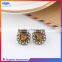 Fashion women's sunflower style crystal stud earrings