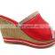 Wholesale Best Price Red pu Sole Wedge High Heel Slipper