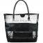 Wholesale Classic High Quality beach tote Black Mesh PU Large Beach bag/Tote bag/Shopping bag