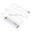 portable 3 gang socket outlet with 3 port usb output 5v 2.4a with switch 10a for USA use