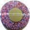 Round Luxurious MDF Mosaic Bathroom Radiation Fantasy Blue Glass Wall Mirror