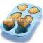 6-Cavity Silicone Heart Mould Pan, Blue No-stick, Heart Resistant for Online Store