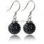 Sparkle CZ Crystal Ball 925 Silver Shamballa Hook Earring for Wedding Party