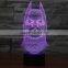 3D Optical Illusion Batman Night Lamp Night Light 7 Colorful LEDs Ultra-thin Acrylic Light