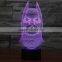 3D illusion LED acrylic Batman night light lamp,christmas 3d optical illusions led lights for children bedroom