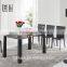 L856 31" W black Contemporary dining table Desk with High gloss tempered glass top