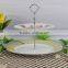 wedding party 2 tier round shape cake stand/beautiful porcelain serverware / white dessert plate