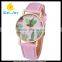 WJ-5395 green plants face trendy 2016 new design factory direct women wrist watch