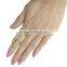 New Punk Full Finger Ring Hollow-Out Floral Knuckle Armor Double Long Ring