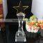 golden 5 star with transparent base crystal cheap trophy