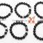 Nice New Bracelet Designs Stainless Steel Popular Black Agate Beads Bracelet with skull Bead