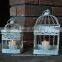 Wrought iron vintage white iron bird cages garden decoration