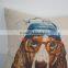 Dog design digital printed throw decorative backrest cushion for bed/ sofa /chair/ car