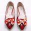 2016 fancy shoes china point toe flat shoes colorful bow ballerina shoes