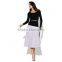 Pretty steps 2015 silver grey Flaired ong cotton midweight womens skirt bottoms design plus size