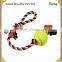 Dog Chew Rope Toy with Ball, Tooth Cleaning Dog Rope Tennis Ball Fetch Ball Chew Toy Cotton Rope Dog Toy for Small to Medium dog