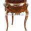 Vintage Style Natural Wood Carved Coffee Table With Seashell Mosaic Crafts Handmade Marquetry Living Room Round Side Table