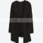 fashion Hooded Open cape with Asymmetric hem Without buttons custom trendy coat for men