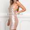 Sexy Strappy Reversible Rose Gold Sequin Slip Shift Bodycon Dress Girls Dress Names With Pictures HSd5086