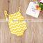 Wholesale Boutique Kids Clothing Baby Clothes 2017 Hot Sale Cheap Bodysuit Clothing Yellow Stripe Cotton Baby Romper